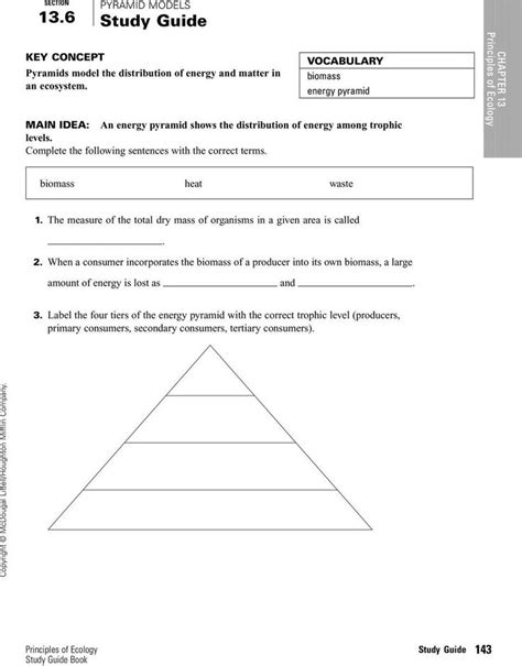 Ecological Pyramids Worksheet Answer Key Worksheets Trophic Levels