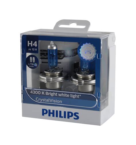 Genuine Philips Crystal Vision Headlight Bulb H4 12v 6055w Single Bulb