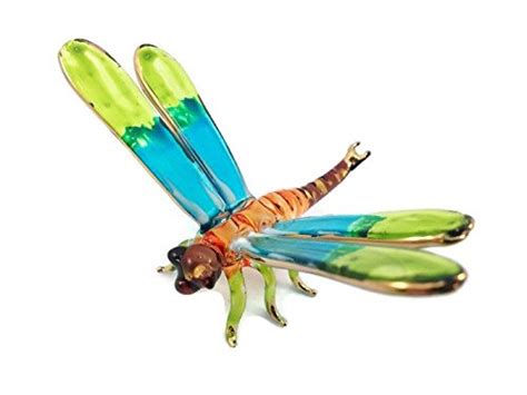 Tiny Crystal Dragonfly Hand Blown Clear Glass Art Dragonfly Figurine