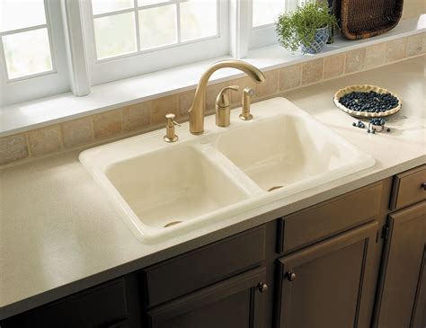 As the #1 faucet brand in north america, moen offers a diverse selection of thoughtfully designed kitchen and bath faucets, showerheads, accessories, bath safety products, garbage disposals and kitchen sinks for residential and commercial applications each delivering the. Kohler K-5817-4-96 Delafield 33" Double Basin | Build.com ...