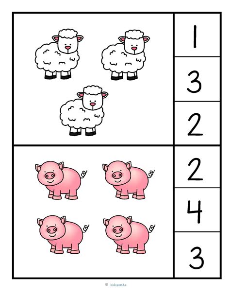 Farm Animal Counting Worksheet Preschool Mark Wilsons Kids Worksheets