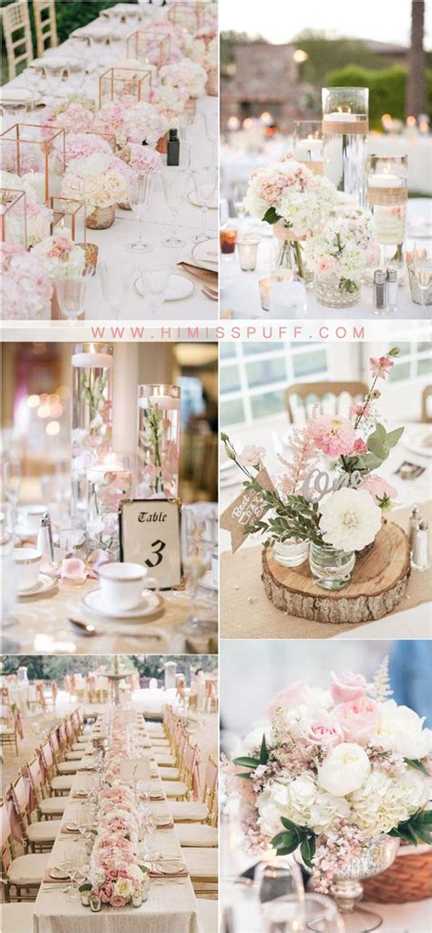 Blush Pink Wedding Color Ideas Blush Wedding Centerpieces 2 Hi Miss