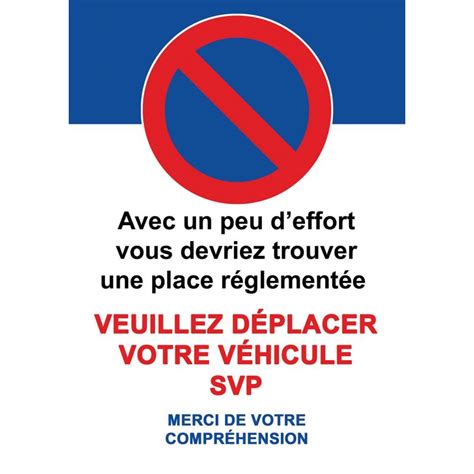 Grands stickers de stationnement Interdit pour voitures mal garées