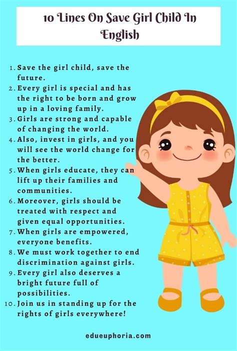 10 Lines On Save Girl Child In English