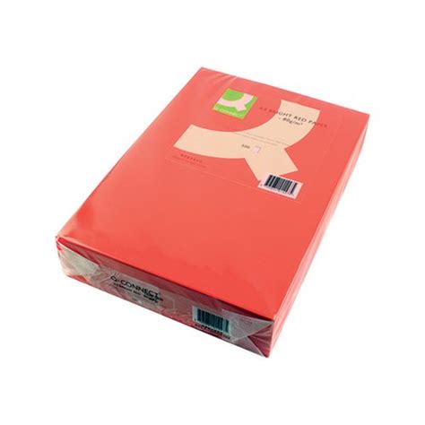Q Connect Bright Red Coloured A4 Copier Paper 80gsm Ream Pack Of 500