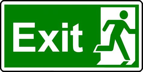 Emergency Exit Sign Man With The Word Exit