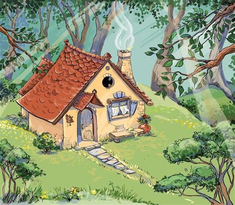 House In A Forest Nina Storybook Cottage Cottage Art Whimsical Cottage