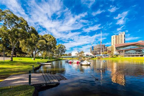 Adelaide City Skyline By Torrens River Editorial Stock Image Image Of