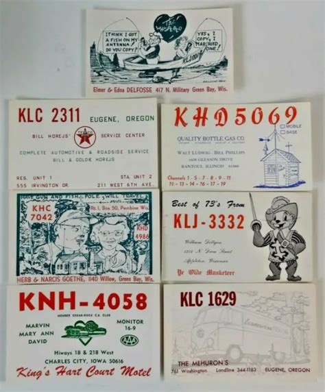 1960s Seven 7 Interesting Vintage Cb Ham Radio Qsl Cards Various Us States 1950 Picclick