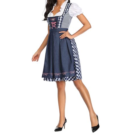 Buy Women S Oktoberfest Costume German Dirndl Dress Traditional Bavarian Carnival Party 3 Piece