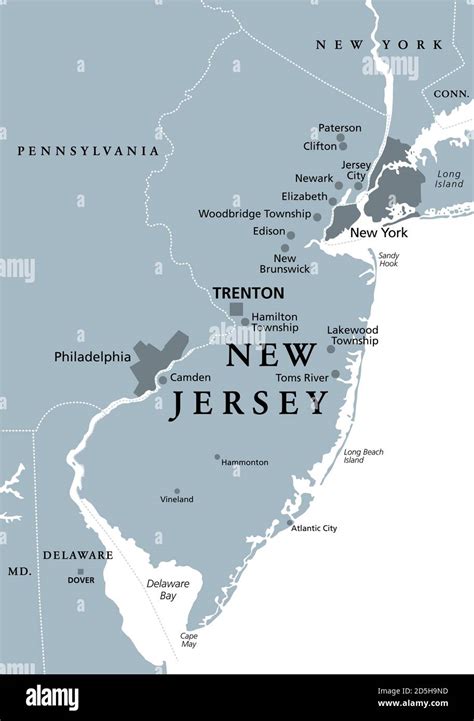 Auxiliar Abrelatas Una Efectiva Mapa De Nueva Jersey Con Nombres Ocupar