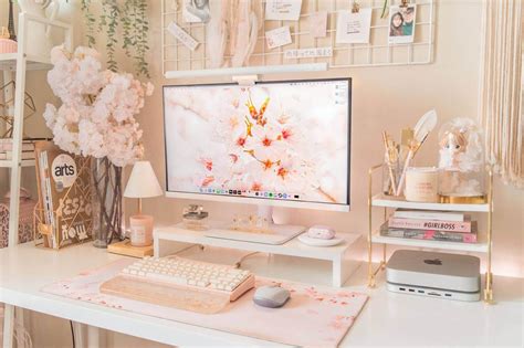 Chic Pink Desk Setup