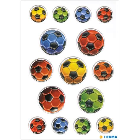 Decorative Stickers Magic Coloured Soccer Balls Embossed 1 6251