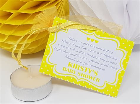 Personalised Baby Shower Favours Guest Thank You Ts Candle Etsy Uk