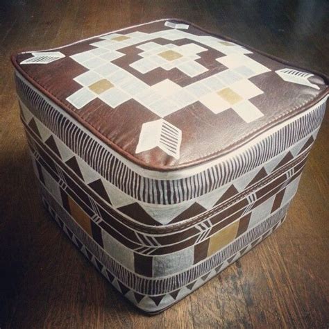 I think there's more to. Tutorial: Hand-Painted Tribal Print Foot Stool | Diy stool, Footstool, Painted stools