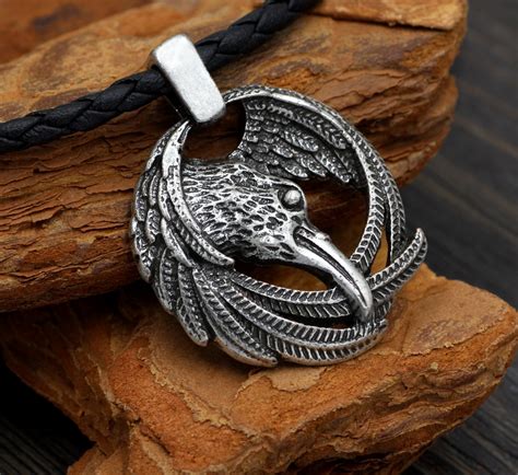 Norse Vikings Odins Ravens Pendant Necklace Huginn And Muninn Jewelry