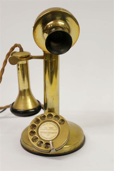 A Gec Brass Candlestick Telephone 28cm High