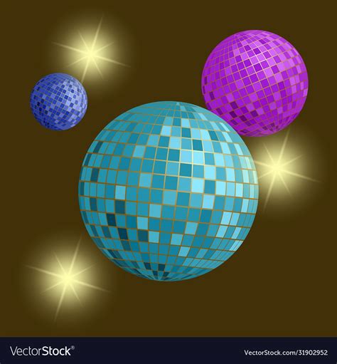 Set Colorful Disco Balls Royalty Free Vector Image