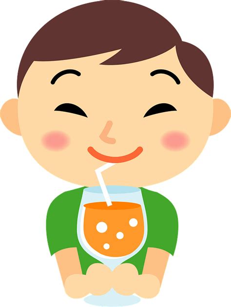 Boy Is Drinking Orange Juice Clipart Free Download Transparent Png