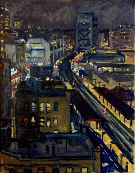 11x14 Cityscape Painting Broadway Nocturnenew York City Oil Etsy