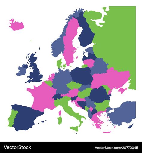 Political Map Of Europe Continent In Cmyk Colors Vector Image Images