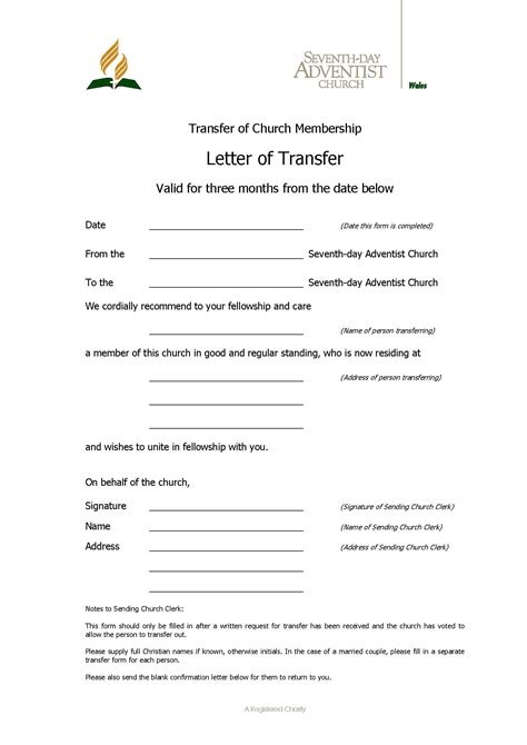 At the top of the letterhead particularly at the header, the name of the church is displayed in the most elegant and stylish way giving a perfect recognition to the letterhead about the institute to. Download Sample Transfer Letter Of Church Membership - PDF ...