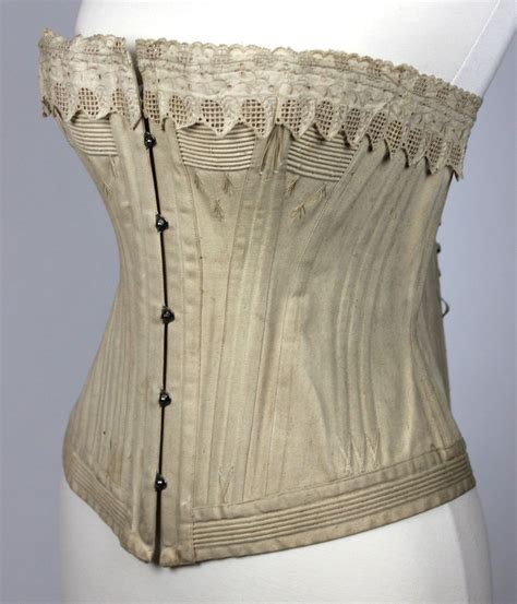 Mid Th Century White Corset With Eyelet Trim And Flossing Ropa