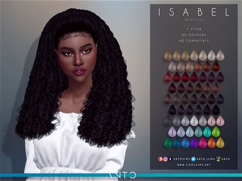 Anto Isabel Hairstyle In 2020 Sims 4 Afro Hair Sims