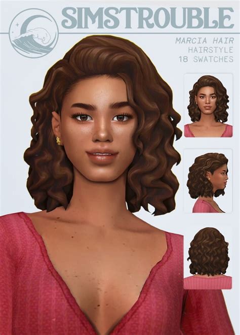Marcia Medium Length Curls Hair At Simstrouble The Sims 4 Catalog