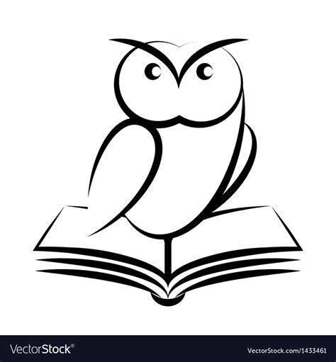 Cartoon Of Owl And Book Symbol Of Wisdom Vector Image