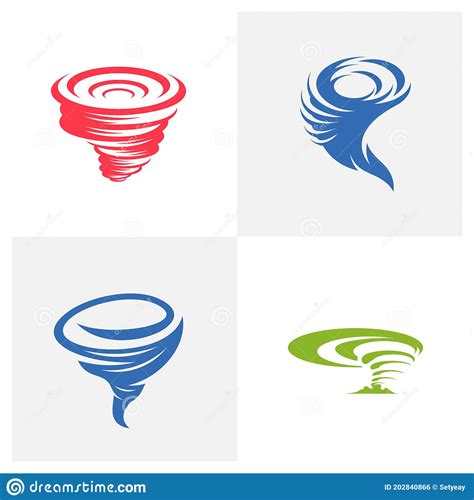 Set Of Tornado Logo Vector Template Creative Twister Logo Design