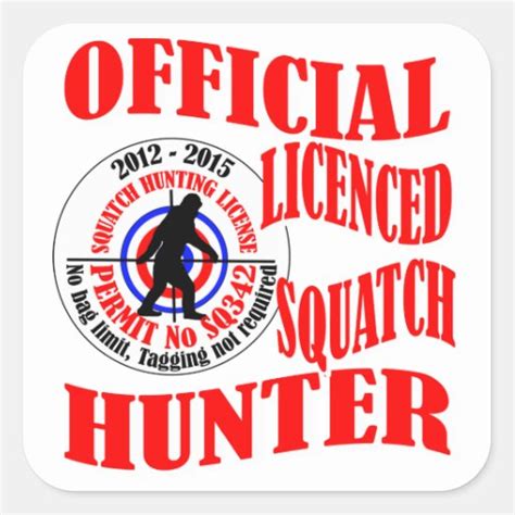 Official Squatch Hunter Sticker Zazzle