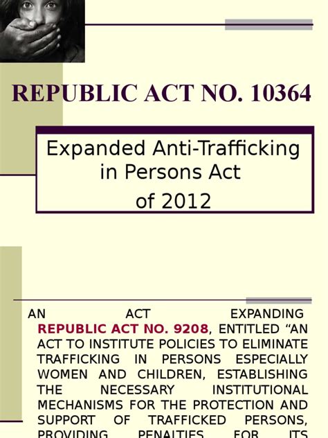 Anti Trafficking In Persons Act Powerpoint Presentation Human