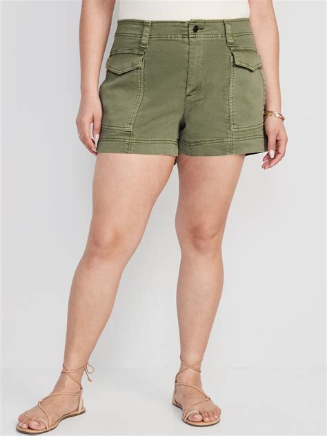 Mid Rise Cargo Shorts For Women 35 Inch Inseam Old Navy