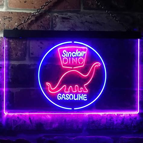 Sinclair Dino Gasoline Dual Led Neon Light Sign Sinclair Dino Gasoline