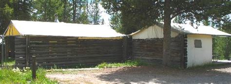 From the lakeshore, visitors will have views across jackson lake to mount moran and the northern end of the teton range. Rental "Tent-Cabins" at Colter Bay Village in Grand Teton ...