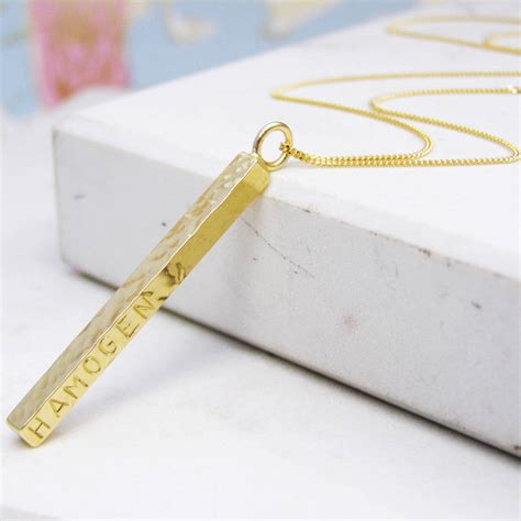 Maybe you would like to learn more about one of these? personalised solid gold bar necklace by soremi jewellery | notonthehighstreet.com