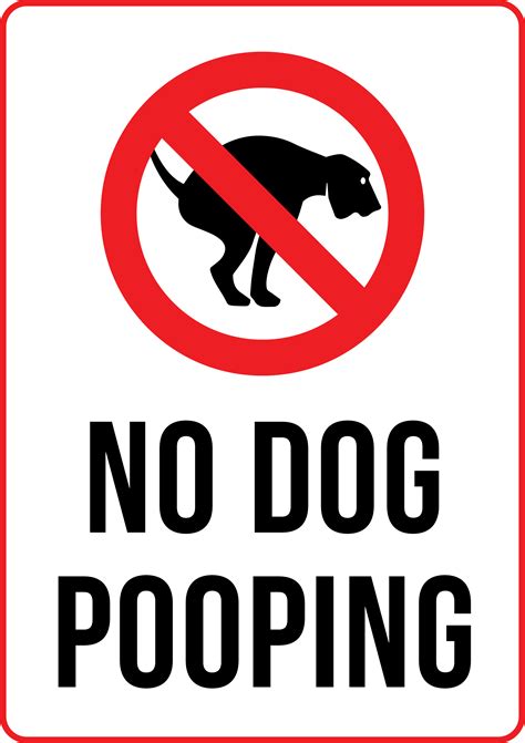 Warning No Dog Pooping Sign Create Signs