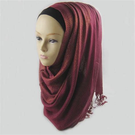 Women Lady Muslim Hijab Dubai Middle Lurex Viscose Scarf Islamic Bonnet