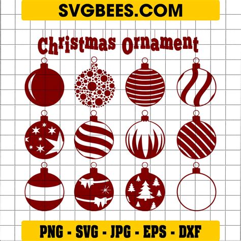 Christmas Ornament In Different Colors Svg Svgbees
