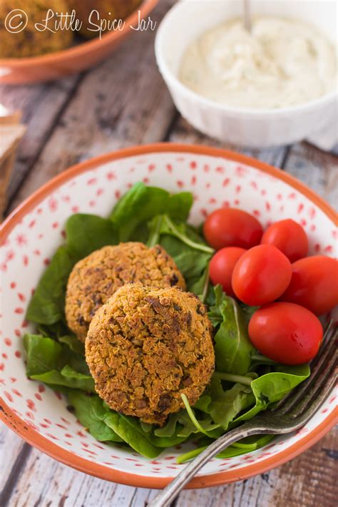 Baked Quinoa Falafel With Homemade Tahini Sauce Little Spice Jar