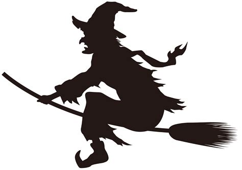 Witch On A Broom Silhouette At Getdrawings Free Download