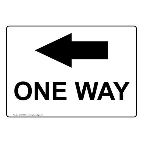 Roadway Information Sign One Way Left Arrow