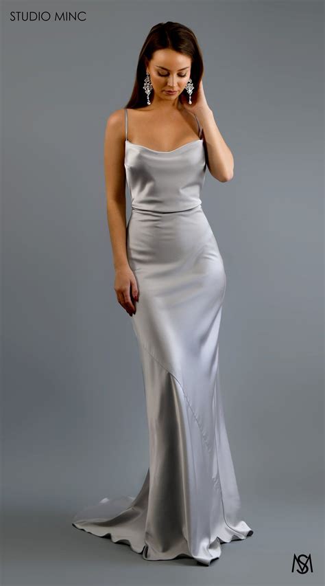 silver cascade luxe in 2020 silk bridesmaid dresses satin formal dress silver bridesmaid dresses