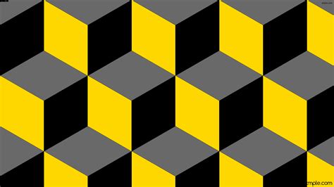Wallpaper Black 3d Cubes Grey Yellow 696969 Ffd700 000000 60° 291px