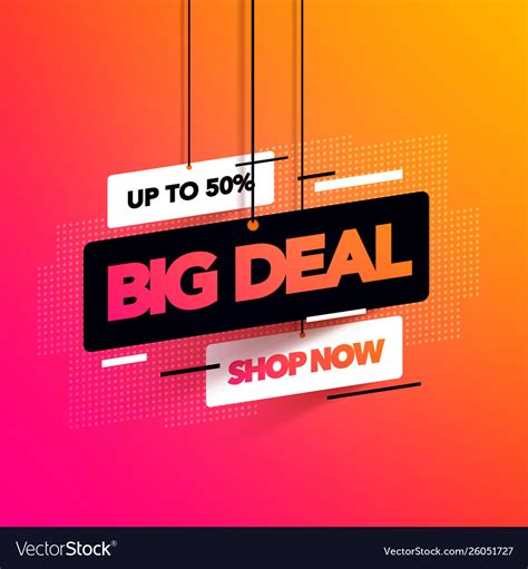 Abstract Big Deal Sales Banner For Special Offers Vector Image