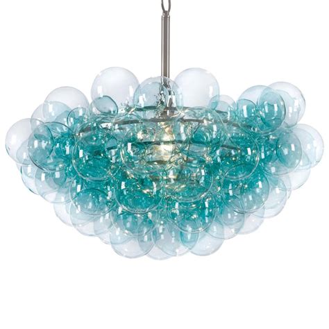 Sima Modern Floating Glass Bubbles Aqua Chandelier Everything Turquoise