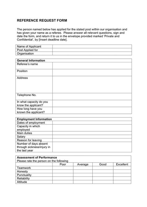 Reference Request Form In Word And Pdf Formats Gambaran