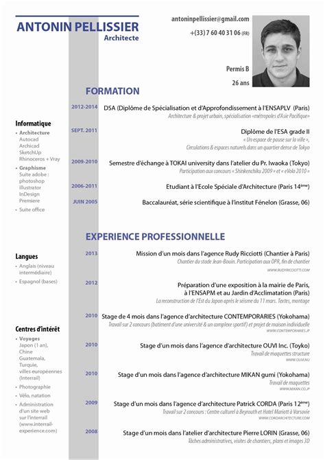 Serve al datore di lavoro per valutare e farsi un'idea. Curriculum vitae francais 2017 - laboite-cv.fr