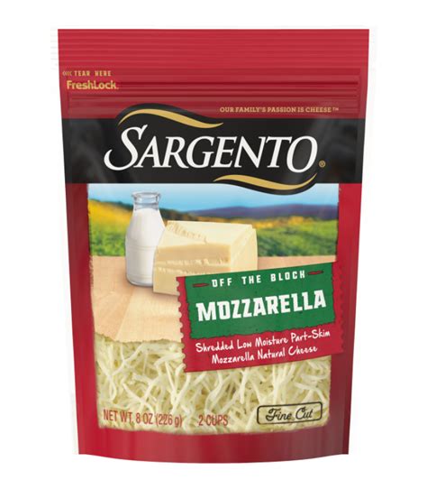 Sargento Shredded Mozzarella Natural Cheese Fine Cut 8 Oz Sargento